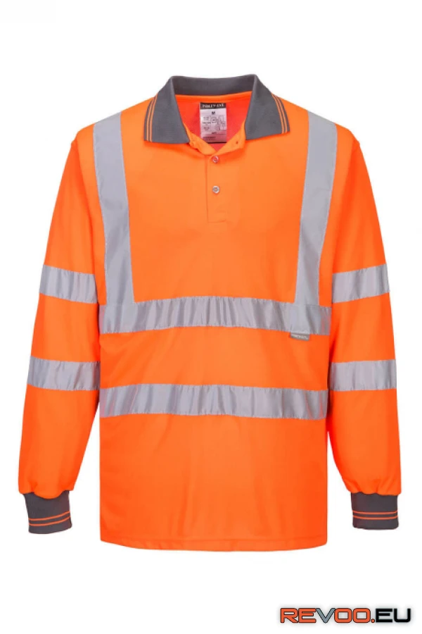 Hi-Vis hosszú ujjú galléros póló   Portwest S277